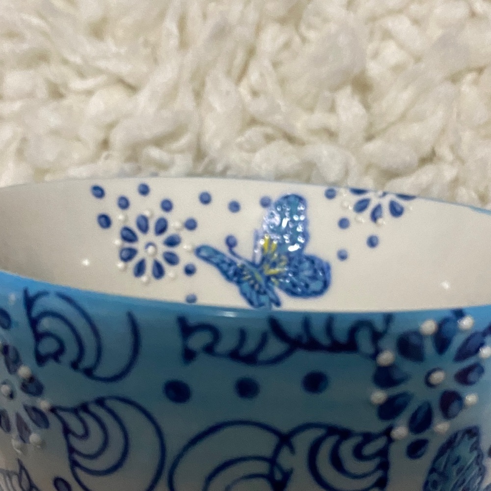 Dutch wax by coastline imports, elegant teacup style Blue Butterfly Ceramic Mug - Picture 15 of 16